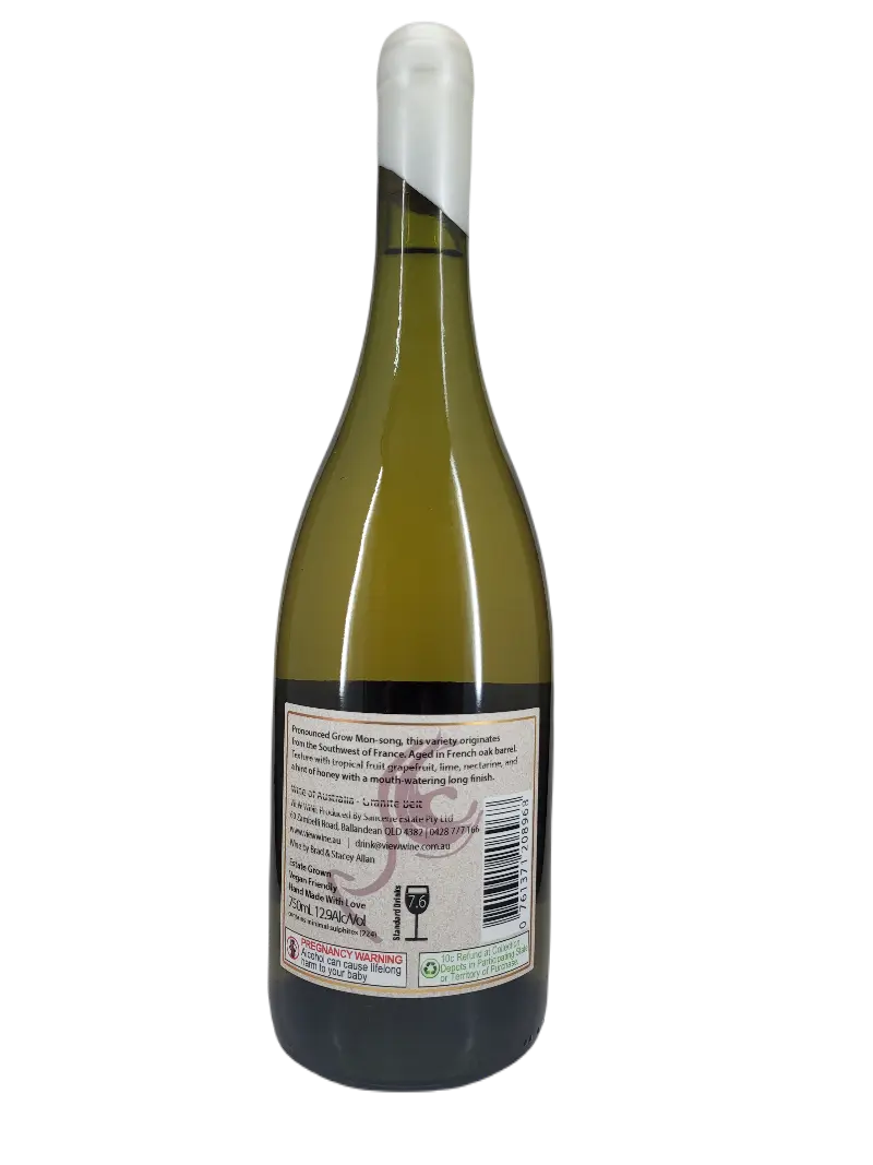 Wine bottle with label on a white background